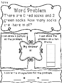 1st Grade Word Problems Worksheets