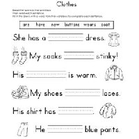Fill in the Blank Printable Reading Worksheets
