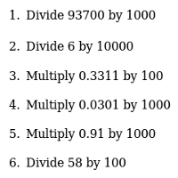 Multiplying and Dividing by Powers of Ten