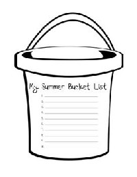 Printable Summer Bucket List Worksheet