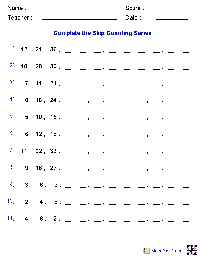Skip Counting Times Table Worksheets