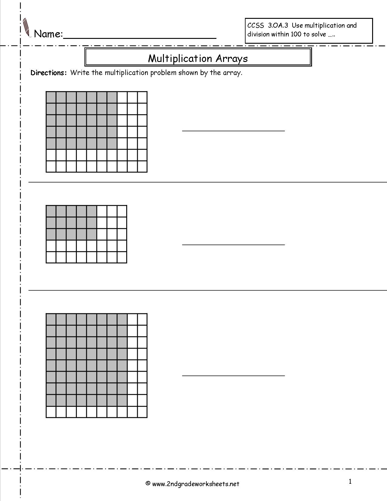 Array Multiplication Worksheet