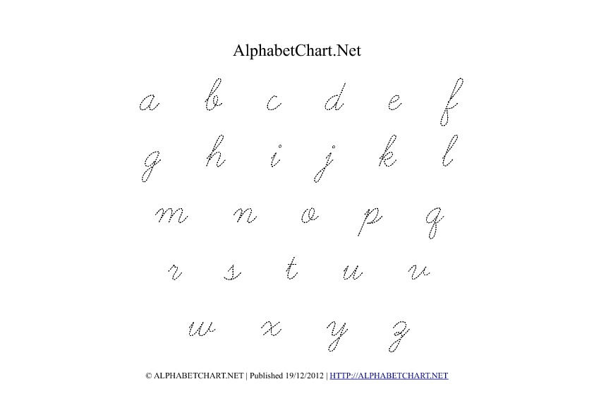 Cursive Letters Alphabet Chart Printable Image