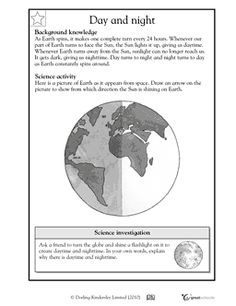 Earth Rotation Worksheets for 2nd Grade