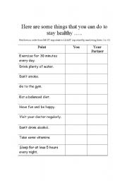 Healthy Eating Habits Worksheet Image