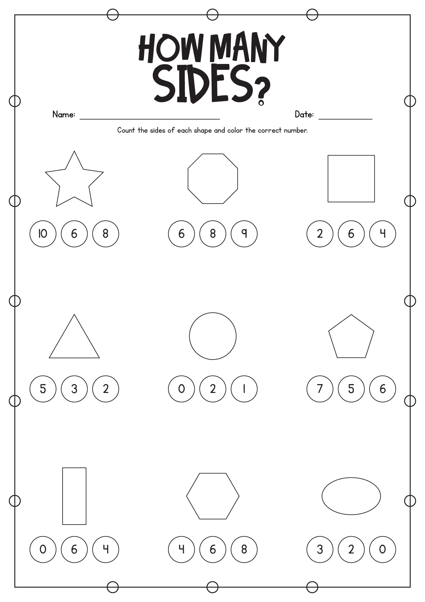 Kindergarten Math Shapes Worksheets