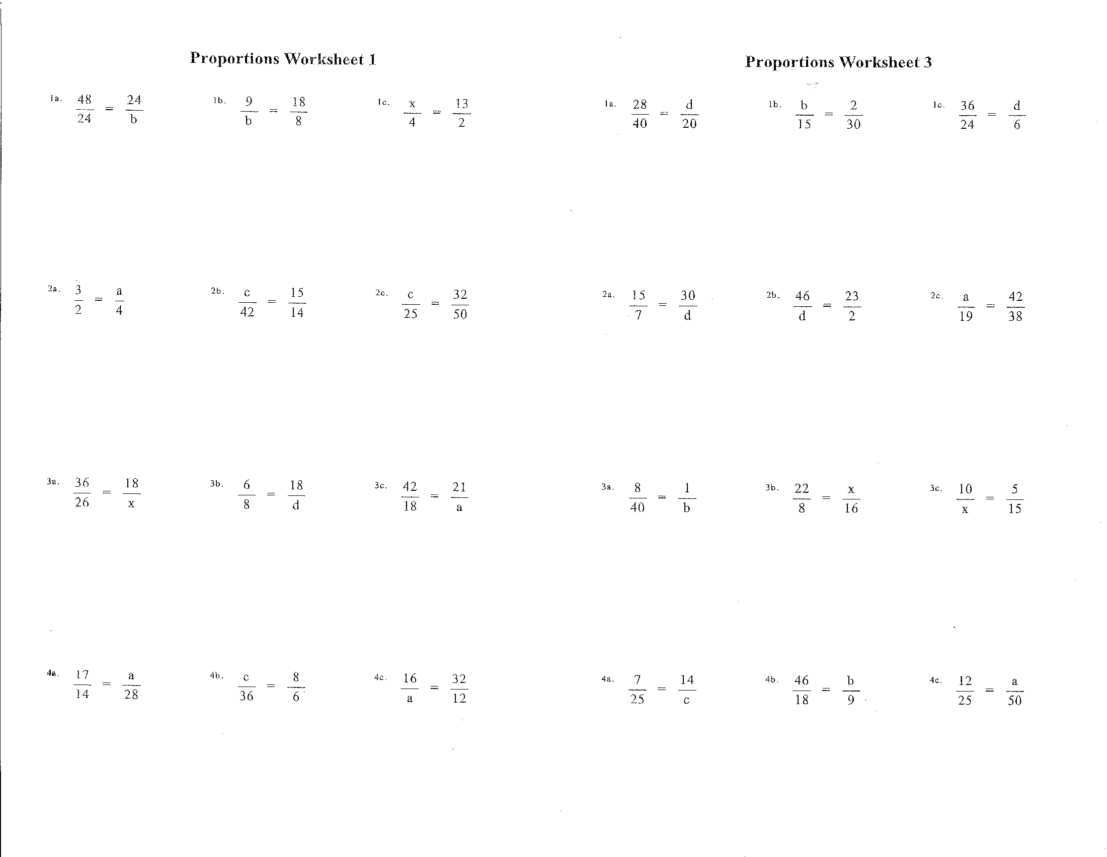 Proportions Worksheets 7th Grade Image