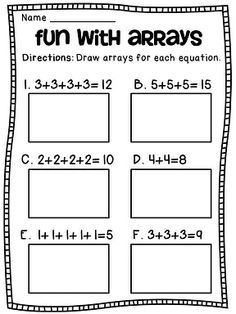 Repeated Addition Arrays Worksheets Image