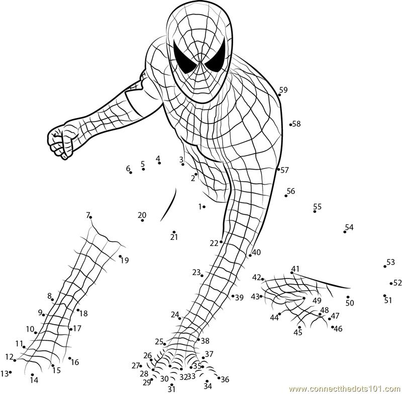 Spider-Man Connect the Dot Coloring Pages Image