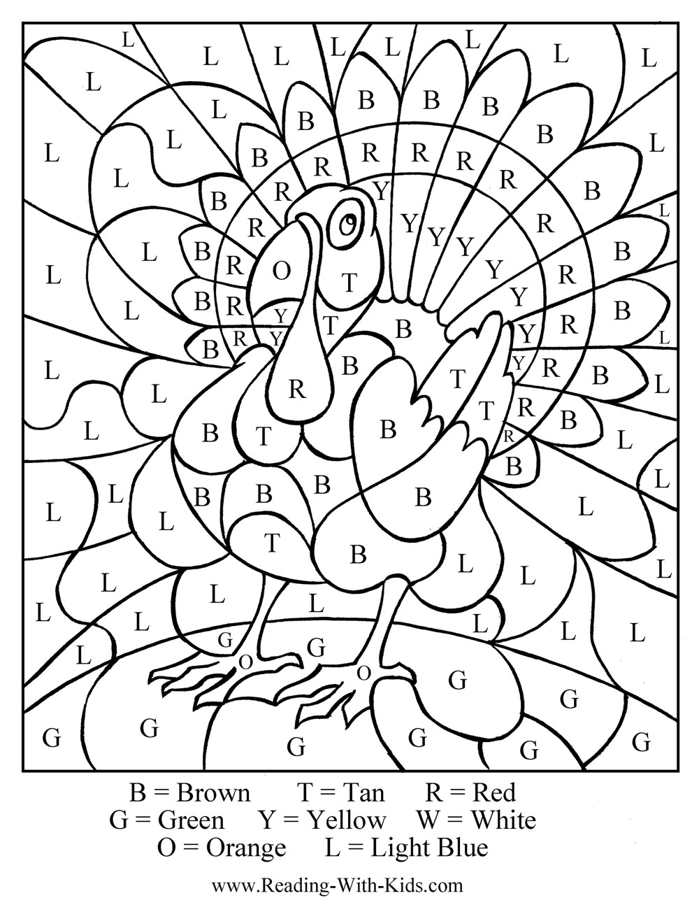 Thanksgiving Color by Number Coloring Sheets Image