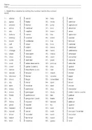 Verbs in Spanish and English Worksheets Image