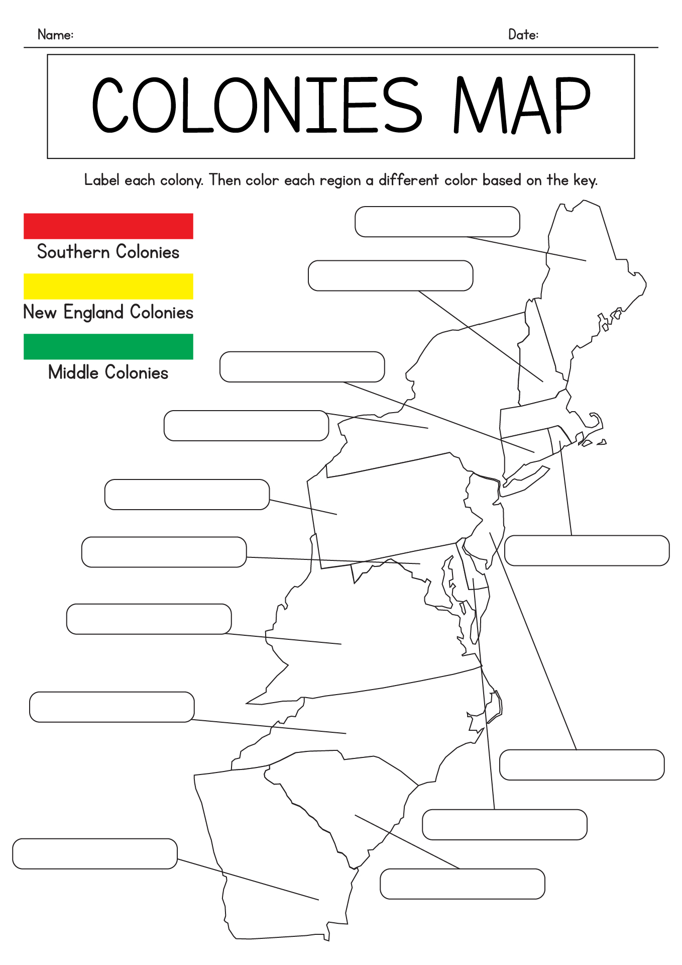 13 Us States And Capitals Worksheets /