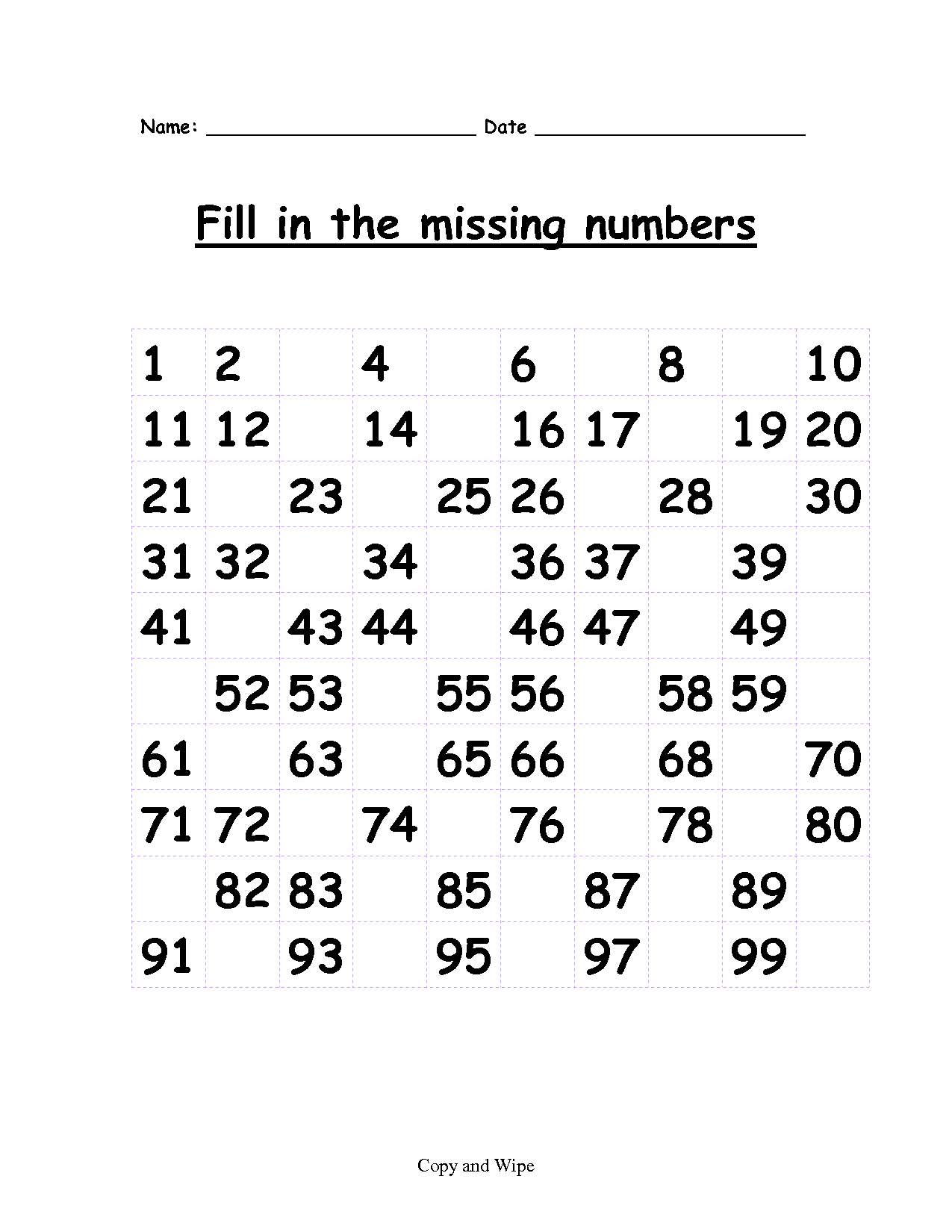1st Grade Math Worksheets Missing Numbers Image