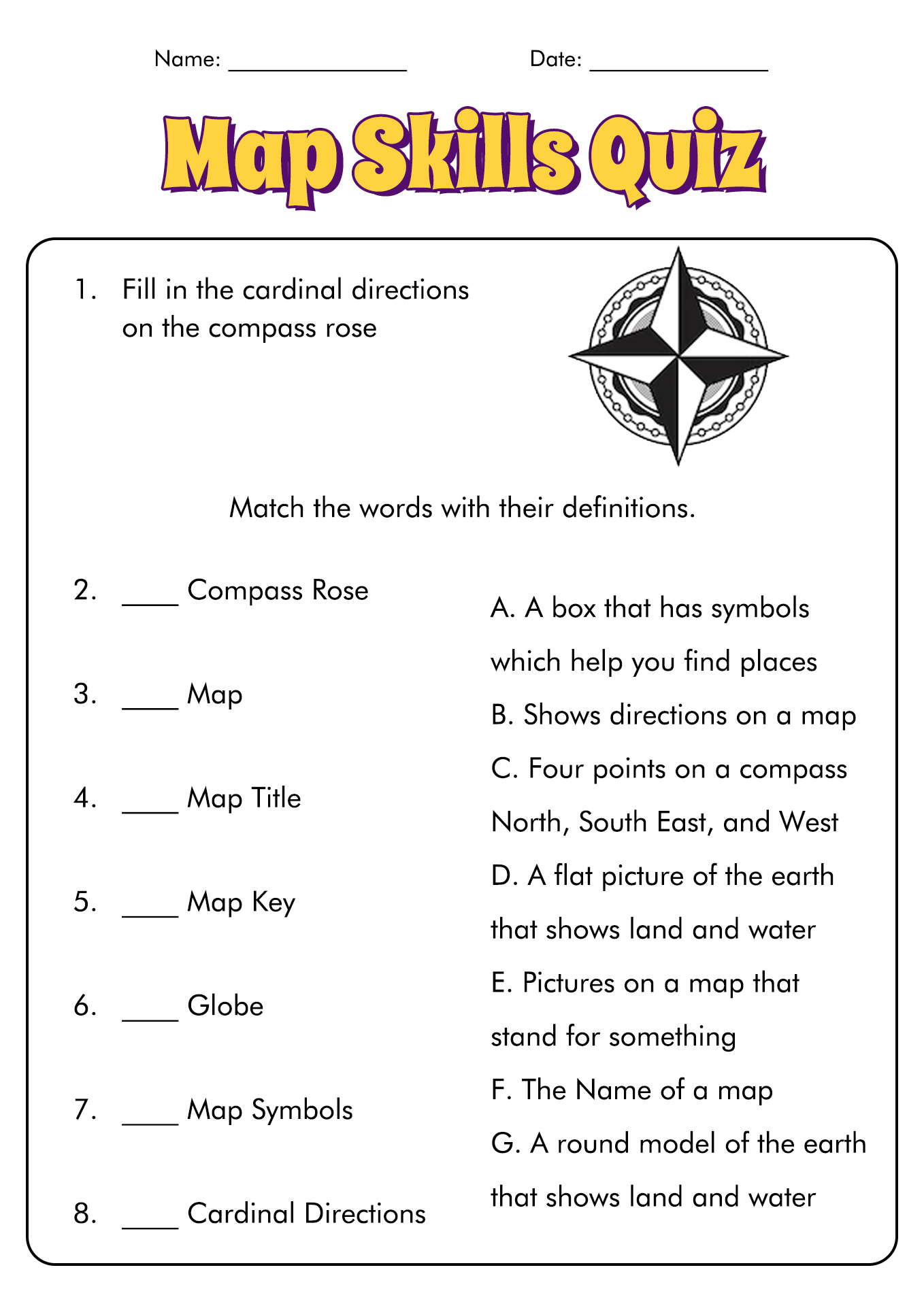 2nd Grade Map Skills Worksheets Image
