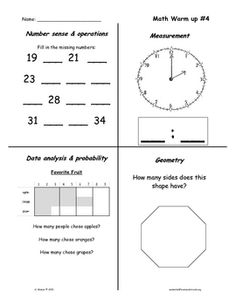 3rd Grade Number Sense and Operations Worksheet Image