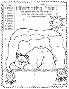 Bear Hibernation Worksheet Image