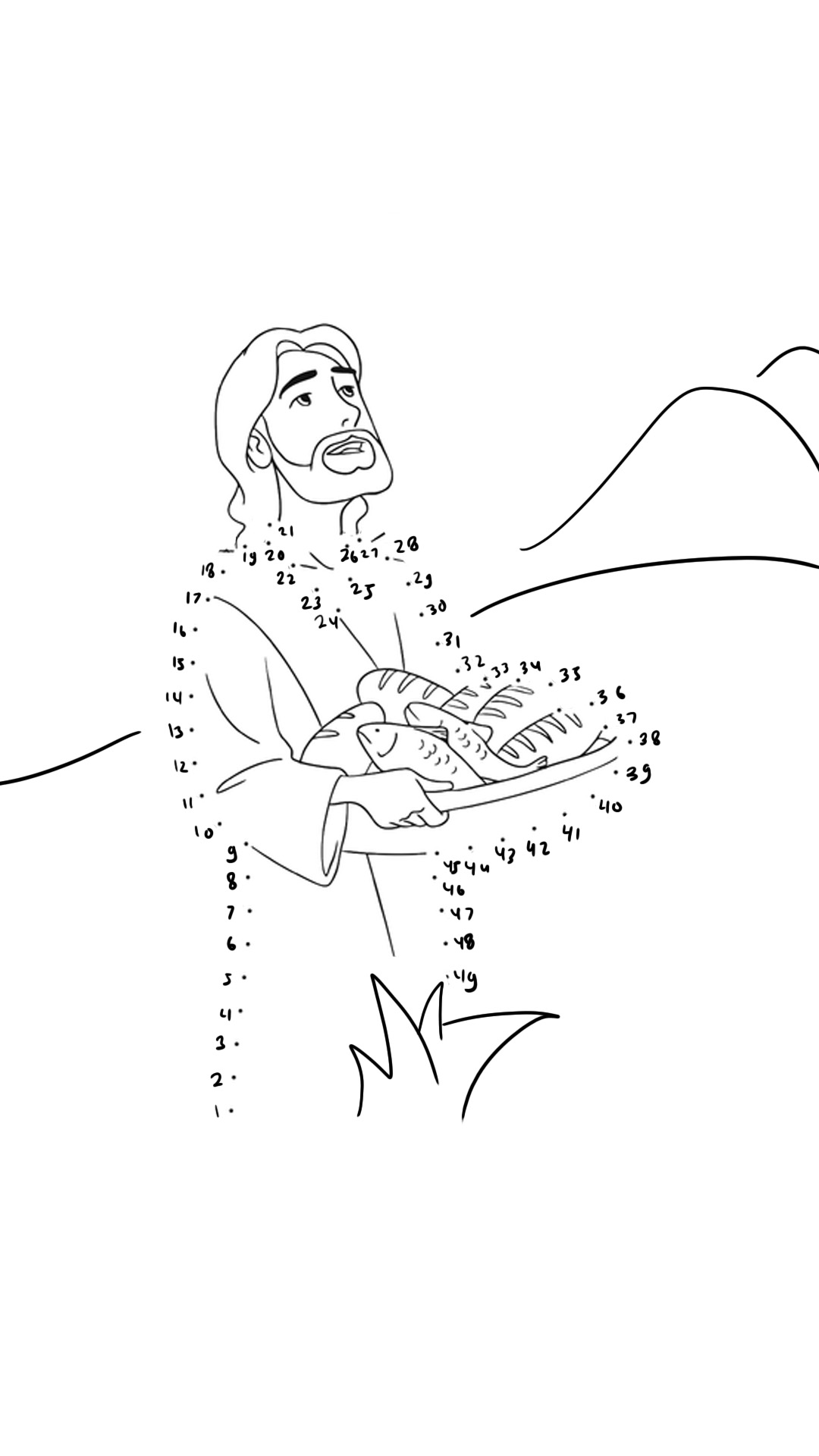 Connect Dot Jesus Coloring Page Image