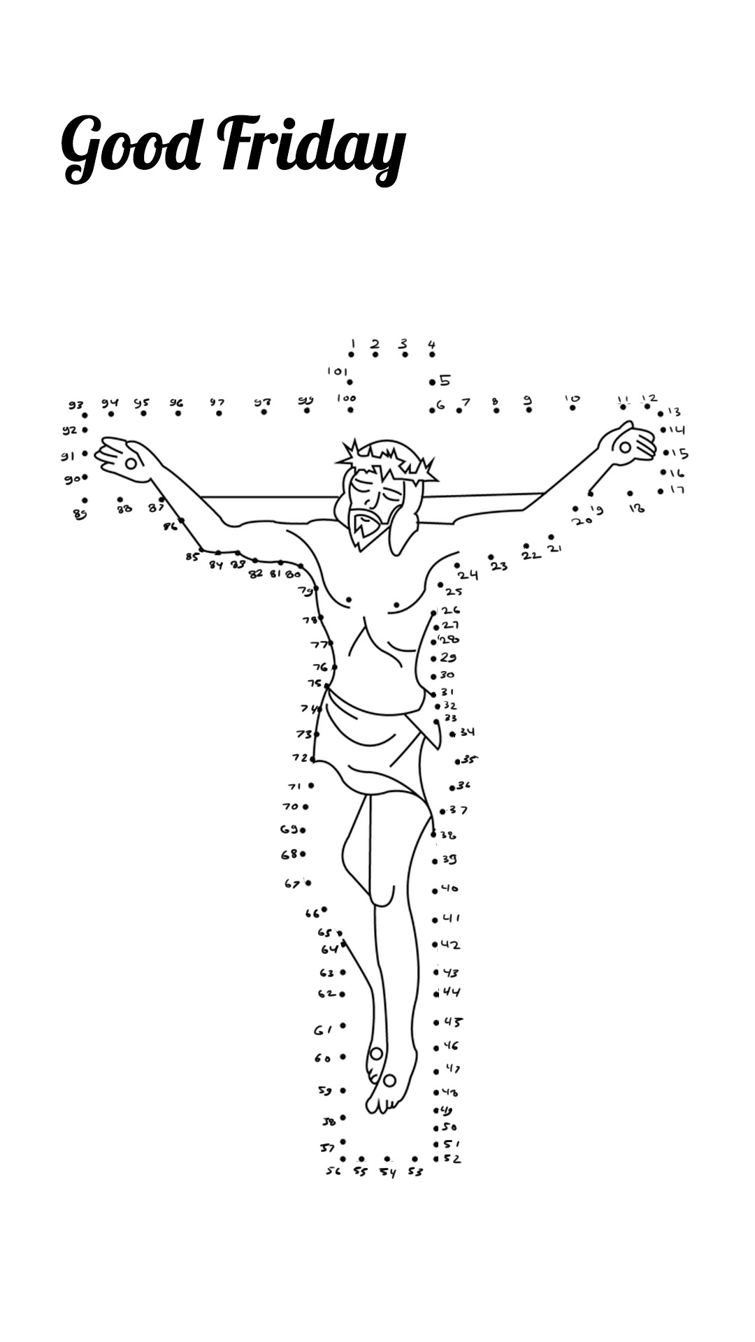 Easter Jesus Connect the Dots Image