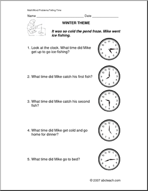 Elapsed Time Word Problems Worksheets