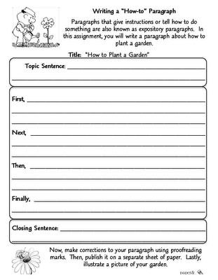 Expository Paragraph Worksheet Image