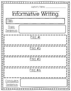 First Grade Informational Writing Organizer Image