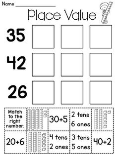 First Grade Place Value Cut and Paste Image