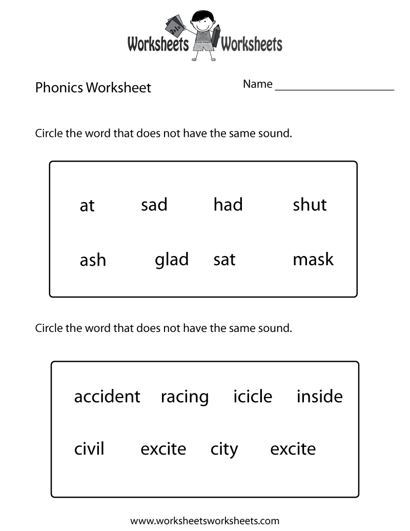 For First Grade Phonics Worksheets