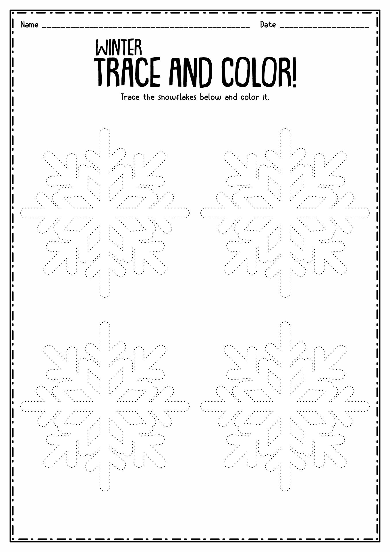 Free Printable Winter Worksheets