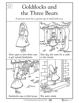 Goldilocks and the Three Bears Worksheets for Preschool Image