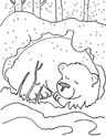 Hibernating Bear Coloring Sheet Image
