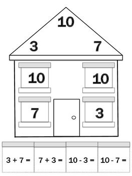 Math Fact Family House Worksheet Image