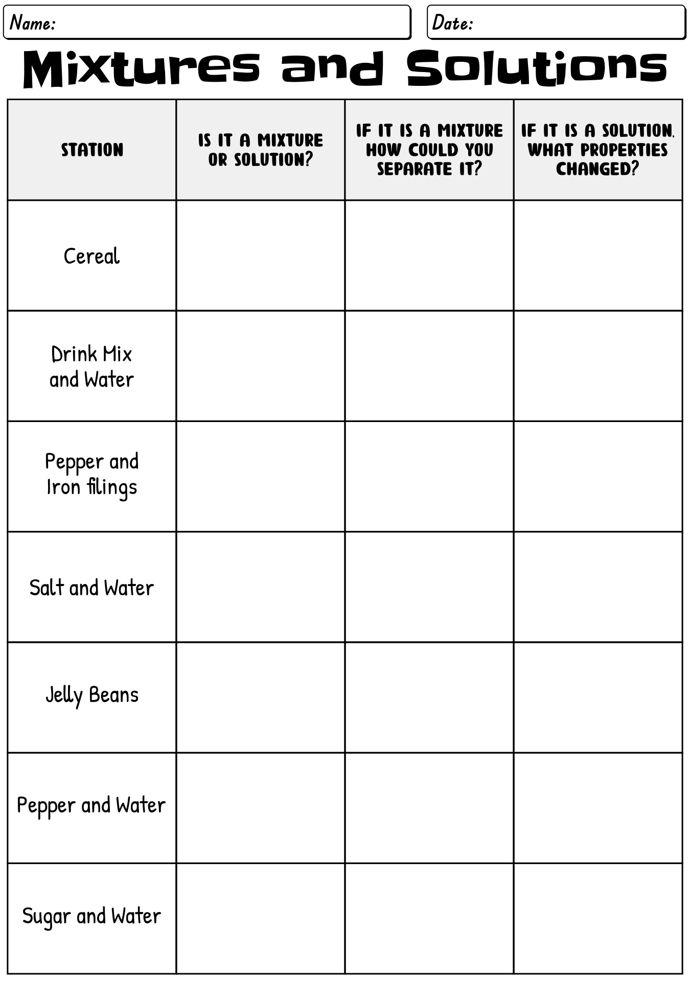 11 5th Grade Science Mixtures And Solutions Worksheets Worksheeto