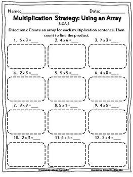 Multiplication Using Arrays Worksheets Image