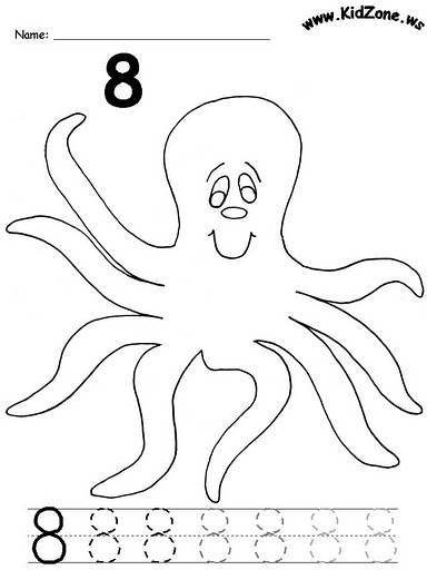 Octopus Number 8 Worksheet Image