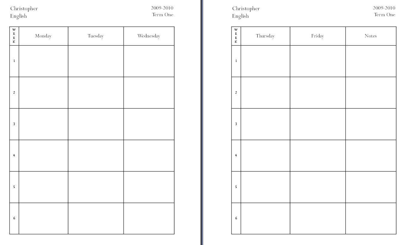 Printable Blank Lesson Plan Pages Image