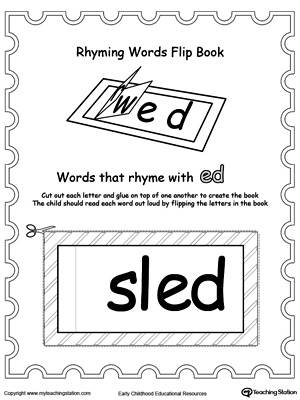 Printable Rhyming Words Book Image