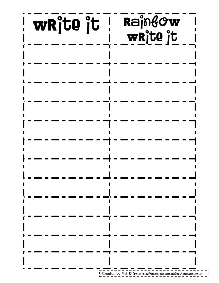 Rainbow Write Template