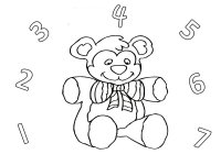 Teddy Bear Color by Number Coloring Pages Image