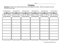 Timeline Worksheets Image
