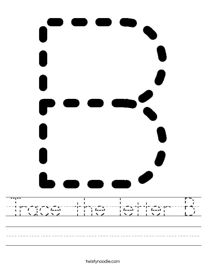 Trace Letter B Worksheet Image