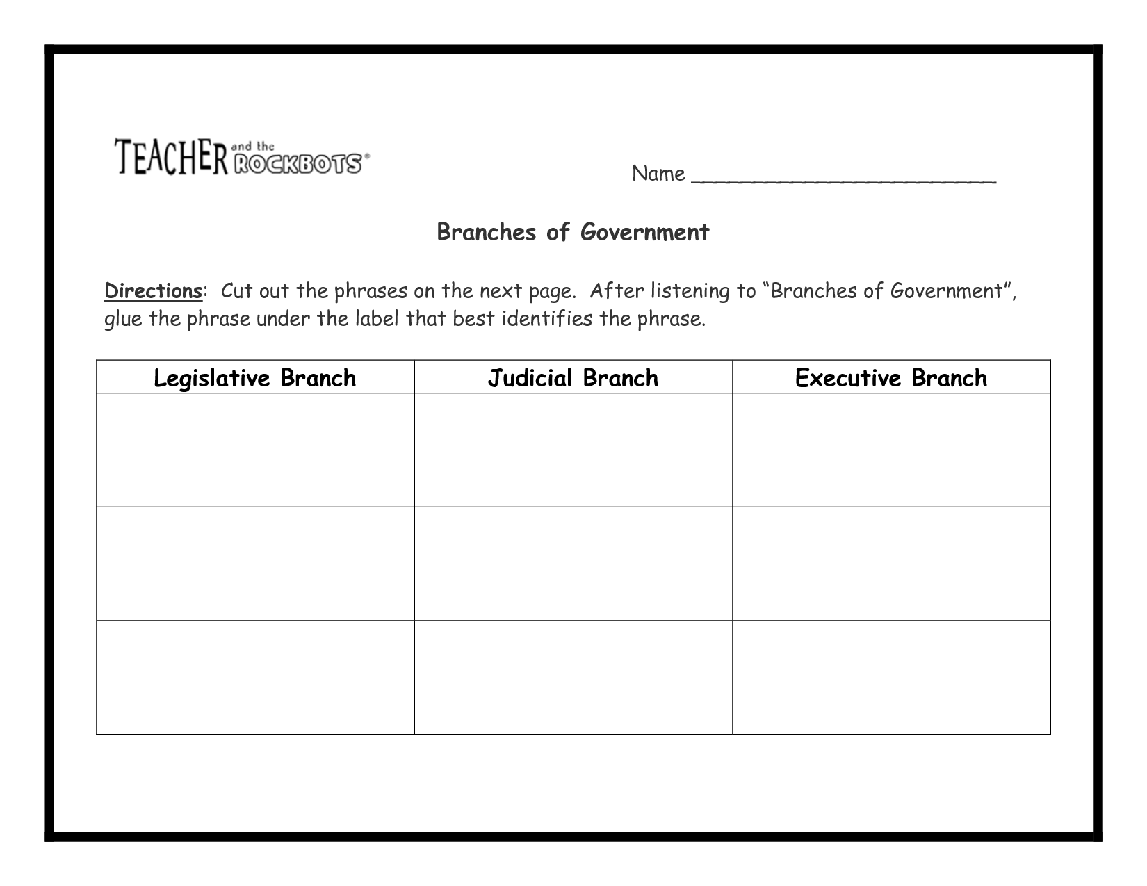 Limits Of The Branches Of Government Worksheet Answers