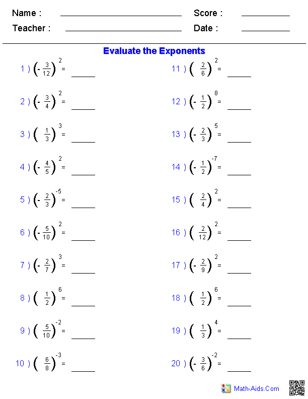 7th Grade Math Worksheets Fractions Image
