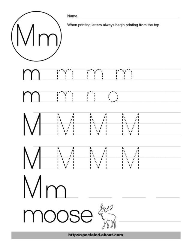Free Printable Letter M Worksheets Image