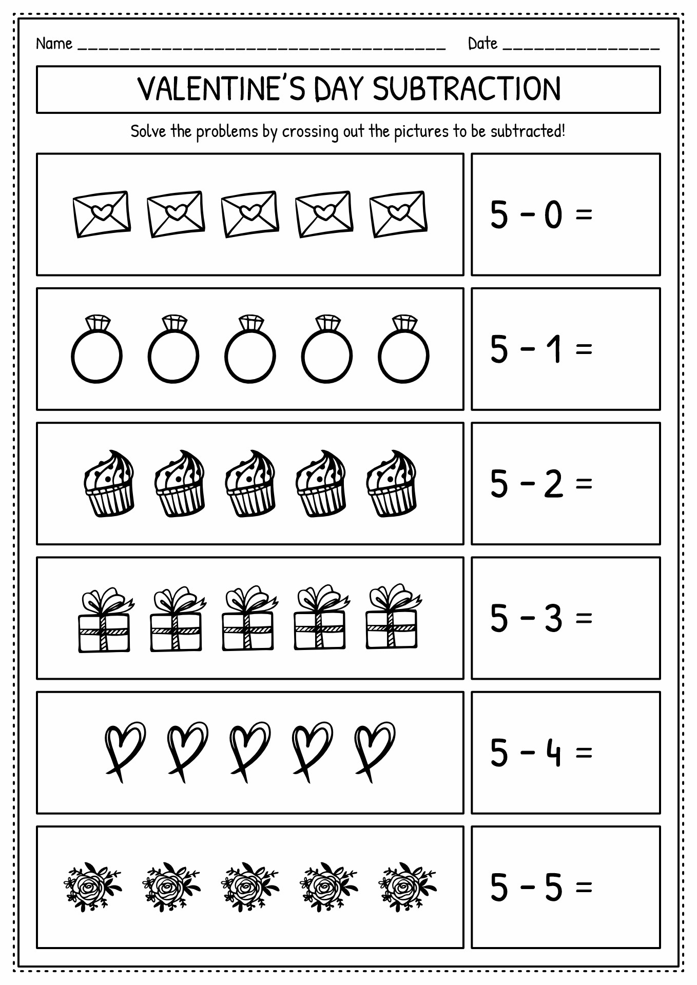 Free Valentines Day Worksheets for First Grade