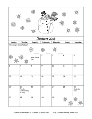 January 2014 Calendar Printable Free Image