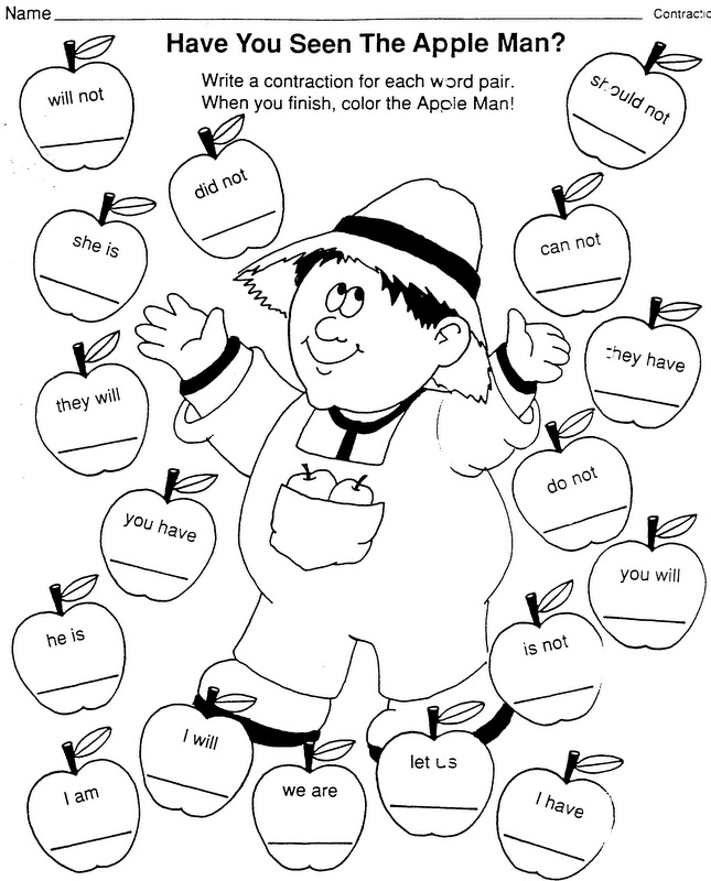 Johnny Appleseed Free Printable Worksheets