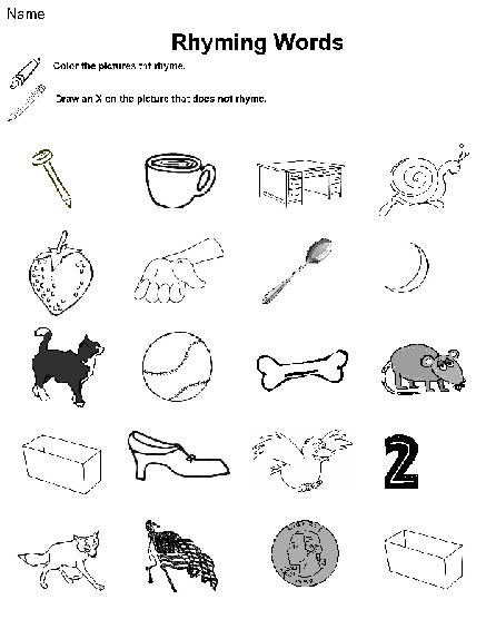 Kindergarten Rhyming Worksheets Image
