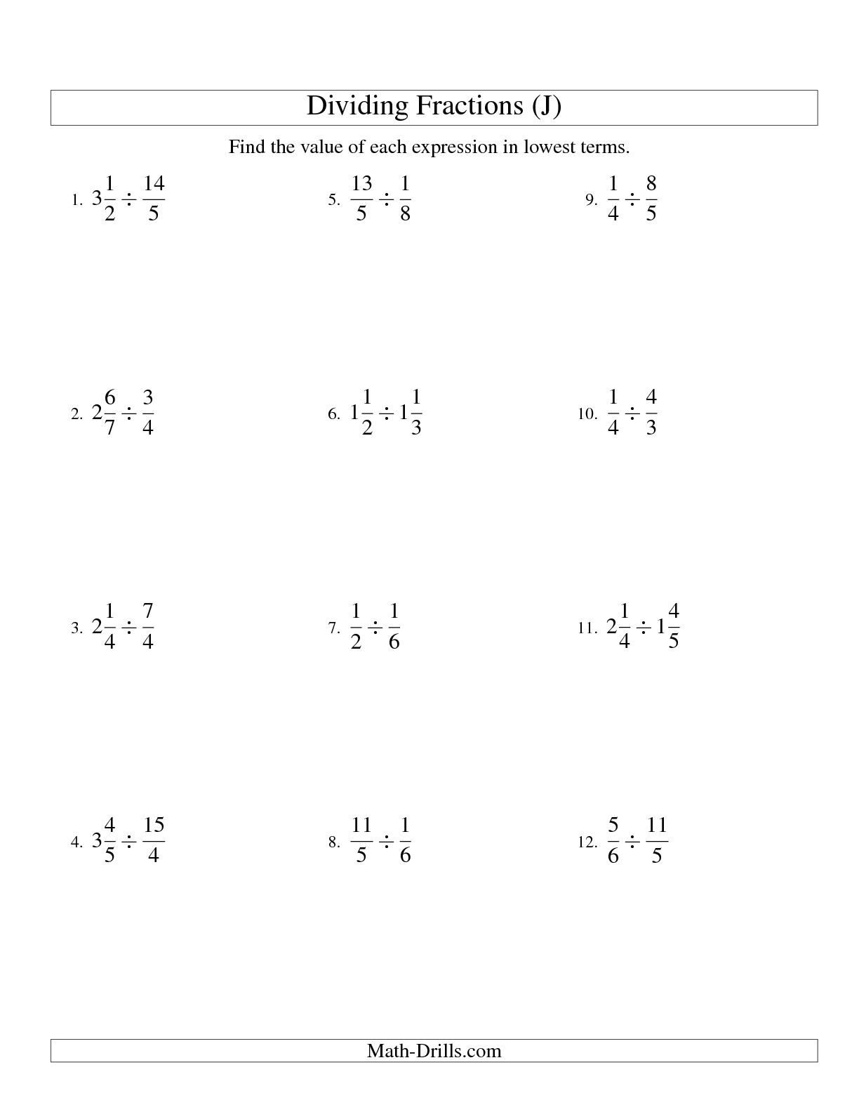 Math Drills Adding Fractions Image