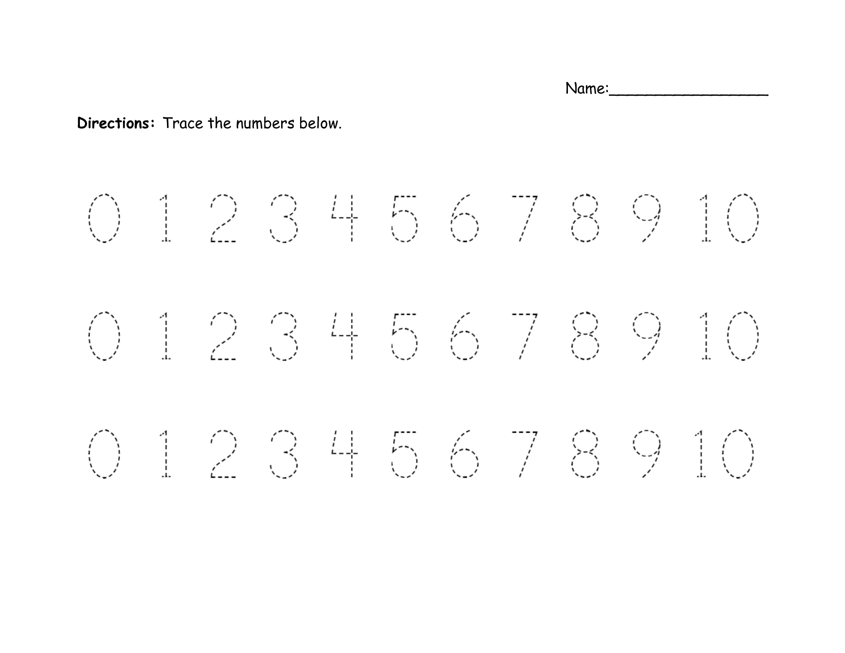 Practice Writing Numbers 1-10 Worksheet Image