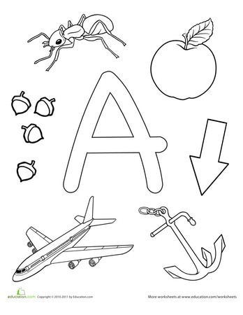 Printable Coloring Pages Letter a Worksheet Image